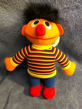 1985 Ernie Sesame Street Plush Doll 72900 Vintage Playskool 11 " Tall