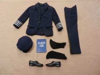 Vintage Barbie Ken American Airlines Captain Outfit 779 With Accessories