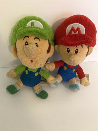 2x Mario Bros Run Baby Mario And Baby Luigi Plush