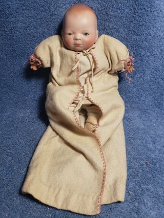 Antique German Bisque Grace S.  Putnam Bye Lo Baby Doll Sleep Eyes 9in Ex Cond