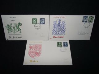 Gb First Day Covers 1967 Regional Definitives Set Of 3