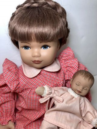 Vintage 1980’s 17” Heidi Ott Doll Lucie & Baby (6”) 2484 Signed & Numbered.