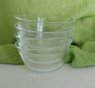 Set Of 4 Vintage Pyrex Custard Cups Clear Glass 5 Oz Storage Baking Food Prep