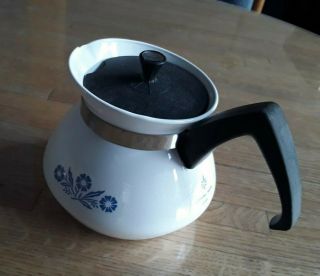 Vintage Corning Ware Cornflower 3 Cup Coffee / Tea Pot