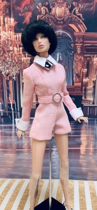 Fashion Royalty Shantommo Pink Short Jumpsuit With Belt And Jewelry Set