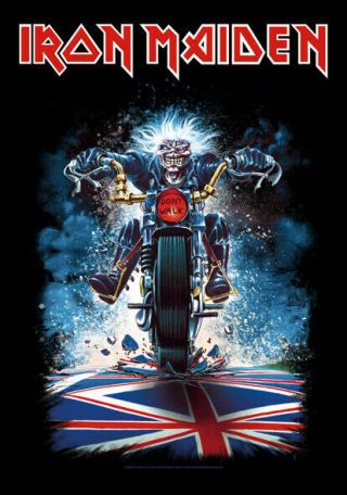 Iron Maiden Biker Eddie Textile Poster Fabric Flag