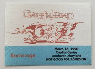 Grateful Dead 1990 Tour Satin Backstage Pass Otto Gig Vip Concert Crew