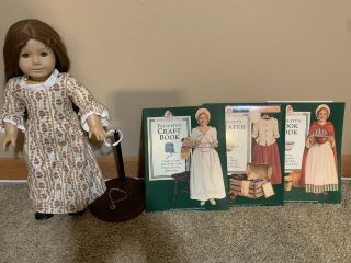 Pleasant Company American Girl Doll Felicity With Stand,  Necklace And 3 Books