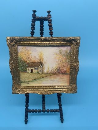 1:12 Dollhouse Art By Dave Williams ‘the Old Cottage’ English Thatched Roof Vgc