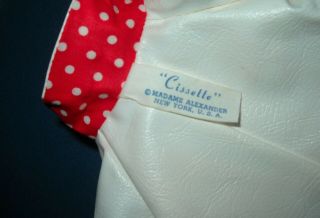 Vintage Madame Alexander CISSETTE Tagged White Coat 0733 Red Polka Dot Lining 3