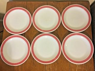 Set Of 6 Vintage Pyrex Tableware Corning 9 " Plates Opalware Pink Revel Pattern