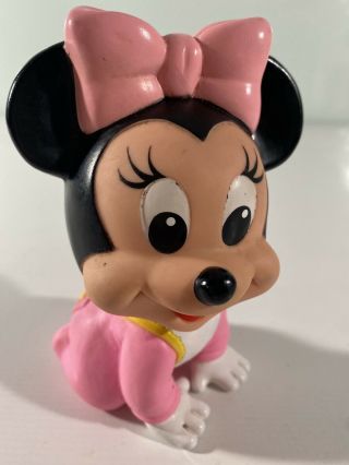 Vintage Crawling Squeaky Minnie Mouse Toy Arco 1984 Disney