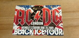 Ac/dc Wembley Stadium Black Ice Tour 2009 12x8 Metal Sign