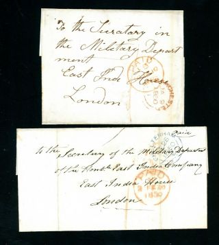 1850 Cheltenham And Manchester Covers To East India Company (military) (jy529)