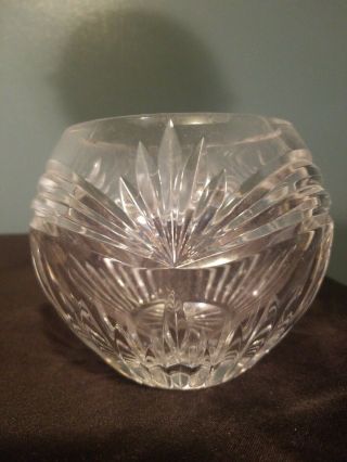Gorgeous Lead Crystal Round Rose Bowl 5” Vase