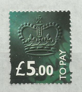1994 Decimal Postage Due Sg D110,  £5 Greenish Black,  Unmounted.
