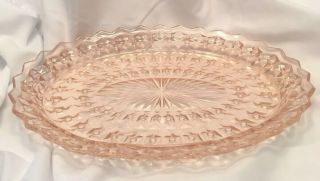 Vintage Pink Depression Glass Oval Platter By Jeanette 11.  5” X 8.  25” (d9)