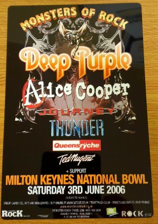 Deep Purple 2006 Monsters Of Rock Milton Keynes Bowl 8x12 Inch Metal Sign
