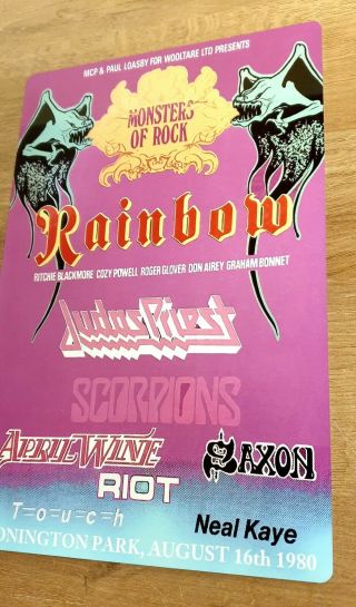 1980 Monsters Of Rock Castle Donington Rainbow Judas Preist 8x12 Inch Metal Sign