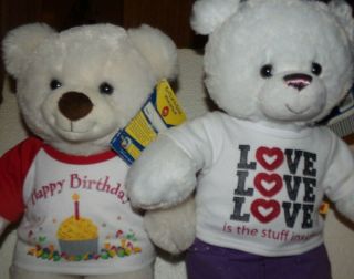 Build A Bear Plush Teddy Bear Set Of 2 Lil Almond Cub & Hugs So Bright