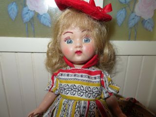 Vintage First Issue Ginger 8 " Painted Lash Hard Plastic Walker Doll - Ginny Clone