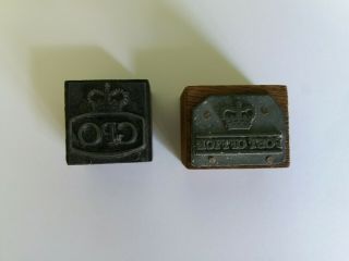 2 X Vintage Gpo Post Office Hand Stamps
