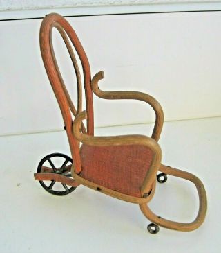 Antique German Doll House Miniature Rare Rattan Wheelchair