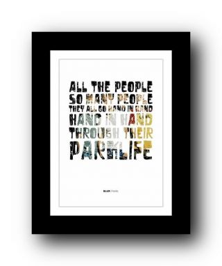 Blur Parklife 2 ❤ Song Lyrics Typography Poster Art Print