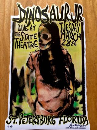 Dinosaur Jr Concert Poster Signed D Proof Flyer Florida Tour Punk Rock J Mascis