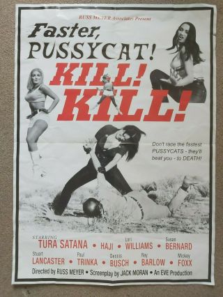 Faster Pussycat Kill Kill Russ Meyer Dd - Lights Double Sided Promo Video Poster