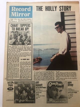 Record Mirror Feb 6th 1965 Rolling Stones,  Tornados,  Buddy Holly Ex