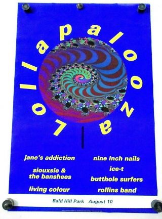 Lollapalooza / 1st.  Tour Poster - Bald Hill Park / Cond.  23 X 35 "