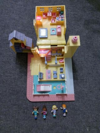 1993 Polly Pocket Schoolhouse With Hoop And Lights Vintage Bluebird