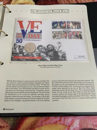 1995 Isle Of Man Victory In Europe 50th Anniversary First Day Cover £5 Coin
