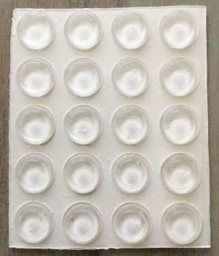 20 Clear Rubber Feet - Round Self - Stick Adhesive Bumper Pads - Peel - Off Bumpers
