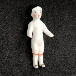 Antique Frozen Charlotte Doll Bathing 1 3/4 " Tall Tiny Porcelain Miniature