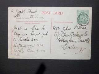 Gb Sussex 1906 Kevii 1/2d " Memorial Heathfield " Postcard Punnett 