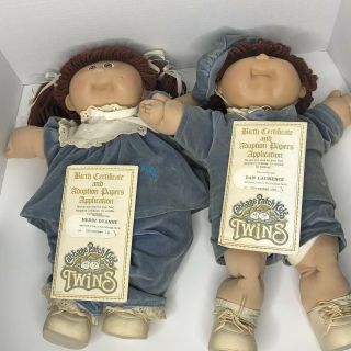 Vintage 1978 - 1982 Cabbage Patch Kids Twins Boy & Girl