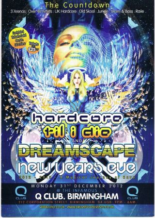 Htid & Dreamscape Rave Flyer Flyers A3 Poster 31/12/12 Air Digbeth Birmingham