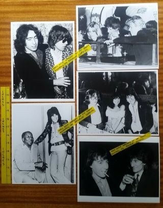 Rolling Stones With David Bowie,  Paul Rodgers 6 X Old Photos 10 " X 8 " 1970 