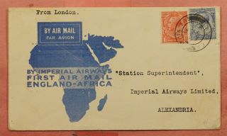 1931 Gb First Flight Imperial Airways London - Alexandria Egypt