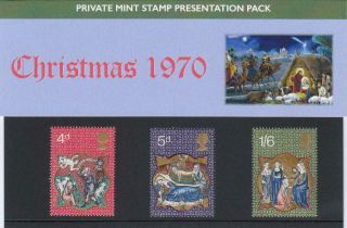 Gb 1970 Christmas Lisle Psalter Seasonal Private Presentation Pack Sg 838 840