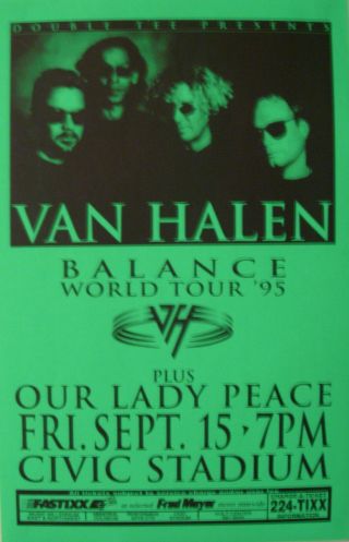 Van Halen Concert Tour Poster 1995 Balance