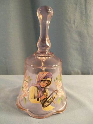 Fenton Hand Painted Pink Glass Coca Cola Coke Bell Factory Second