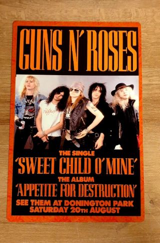 Guns N Roses Monsters Of Rock Castle Donington 1988 8x12 Inch Metal Sign