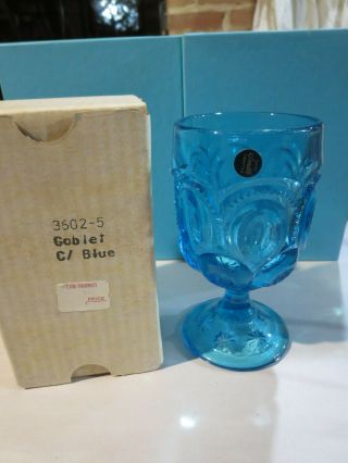 Mib Le Smith Blue Moon And Star Water Goblet 3602 - 5 W Label And Box