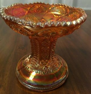 Vintage Merigold Carnival Glass Punch Bowl Pedestal Candy Dish