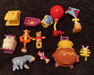 1998 Vintage Disney Winnie The Pooh Polly Pocket Doll And Accessories