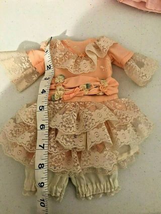 Vintage French Old Stock For Antique Bisque German Doll 8  Tall Salmon Dress