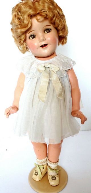Vintage Ideal Composition Shirley Temple 18 " Doll With Make - Up And Flirty Eyes.
